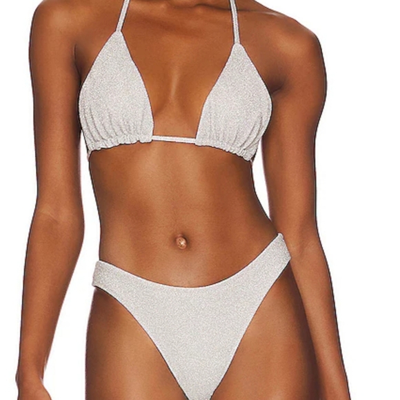 Good American Tiny Ties Silver Sparkle Bikini - Picture 2 of 7